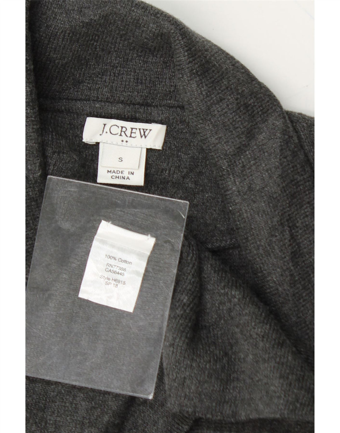 J. CREW Womens Open Cardigan Sweater UK 10 Small Grey Cotton Vintage J. Crew and Second-Hand J. Crew from Messina Hembry 