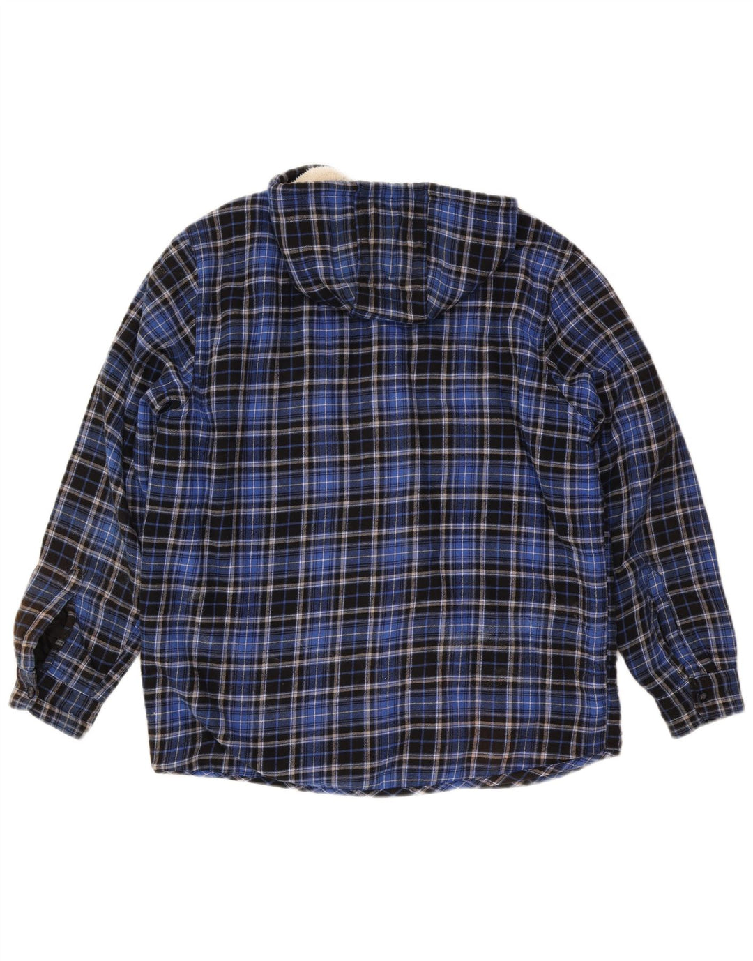 KINGCRAFT Lumberjack Flanelskjorte med hætte til mænd IT 52/54 Stor blå ternet