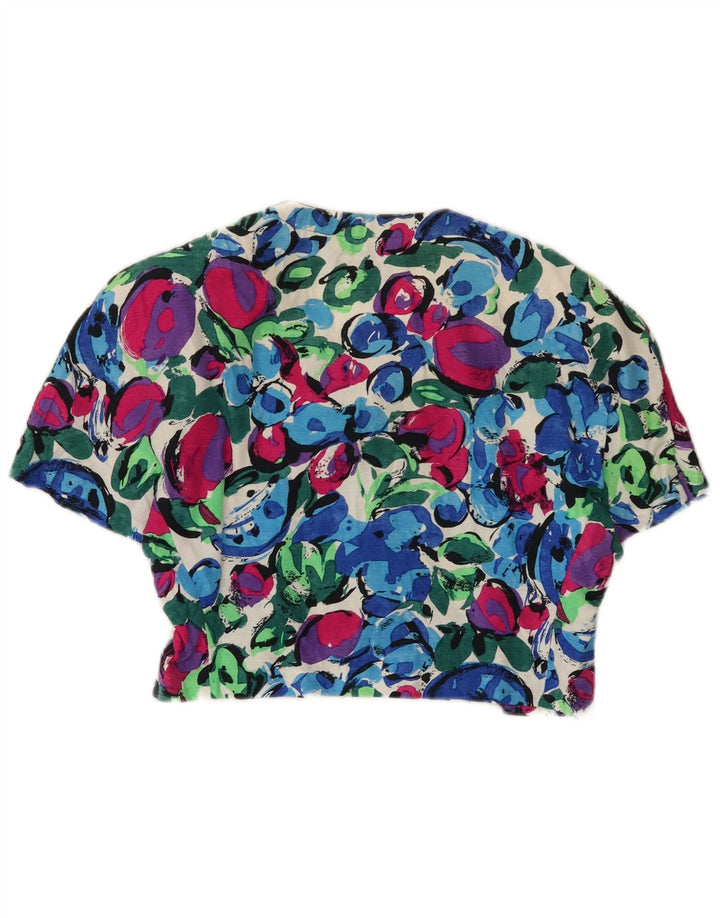 Vintage Womens Crop Shirt Bluse IT 42 Medium Multicolored Floral
