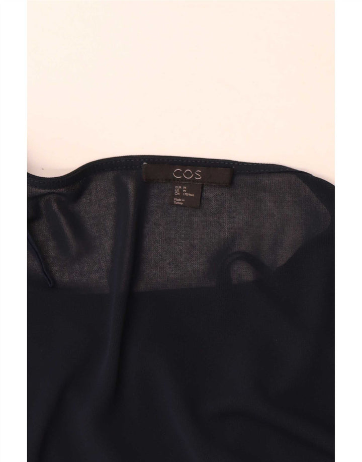 Cos Dame 3/4 ærmer oversized tunikakjole UK 14 Medium Navy Blue Acetate