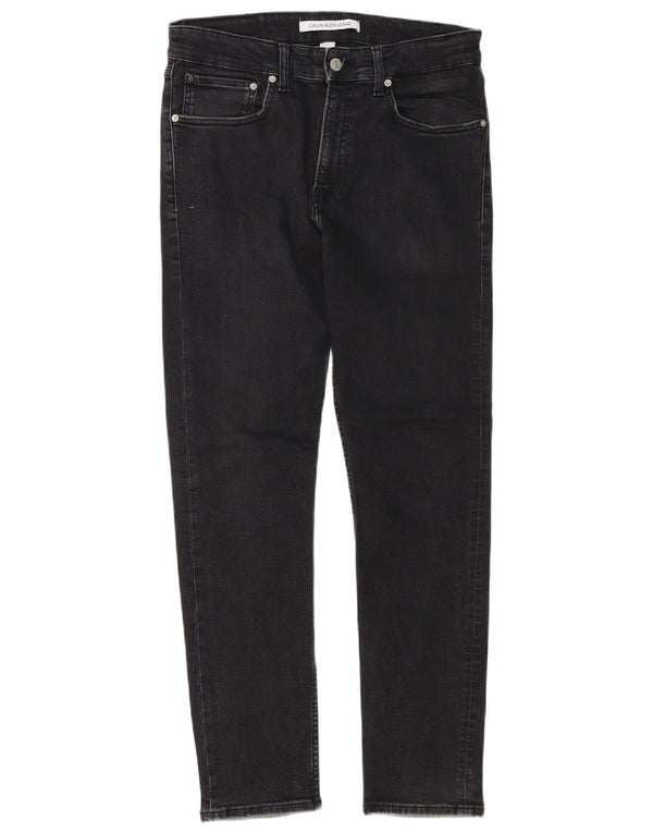Calvin Klein Herre Slim Jeans W32 L30 Sort Bomuld