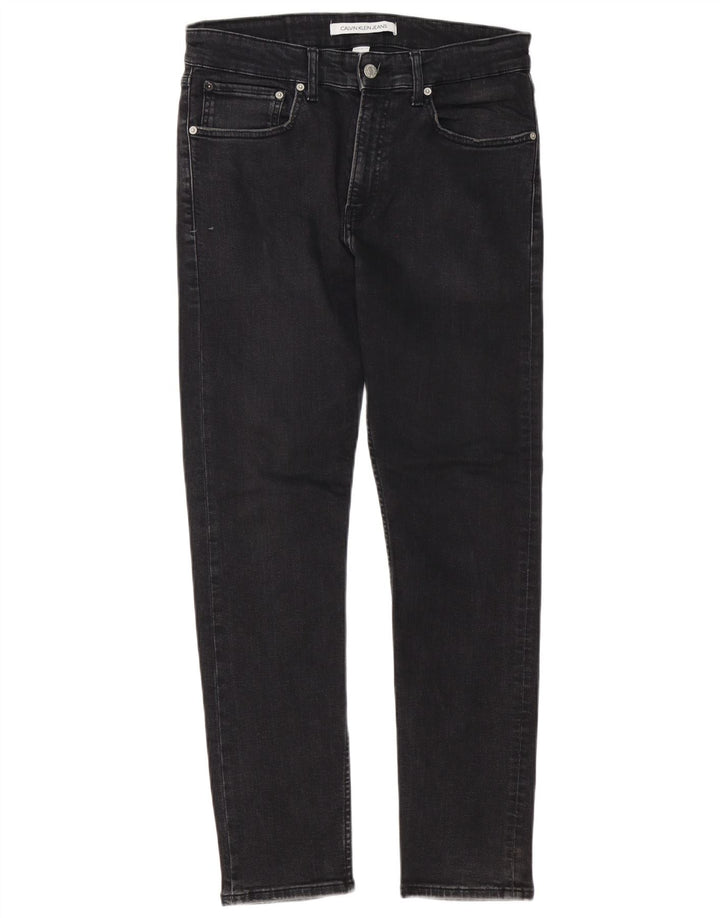 Calvin Klein Herre Slim Jeans W32 L30 Sort Bomuld