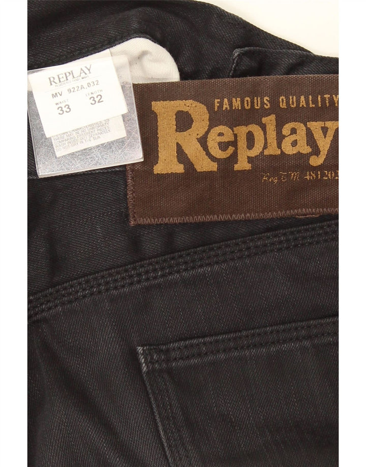 Replay Herre Bootcut Jeans W33 L32 Sort Bomuld
