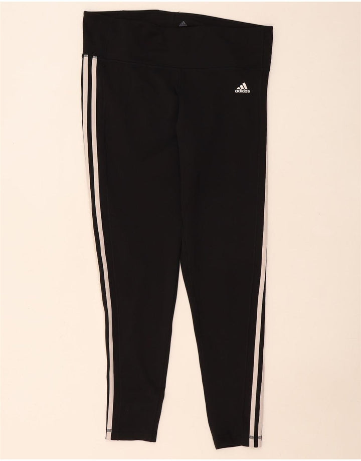 ADIDAS Dame Climalite Leggings UK 20/22 XL Sort Polyester