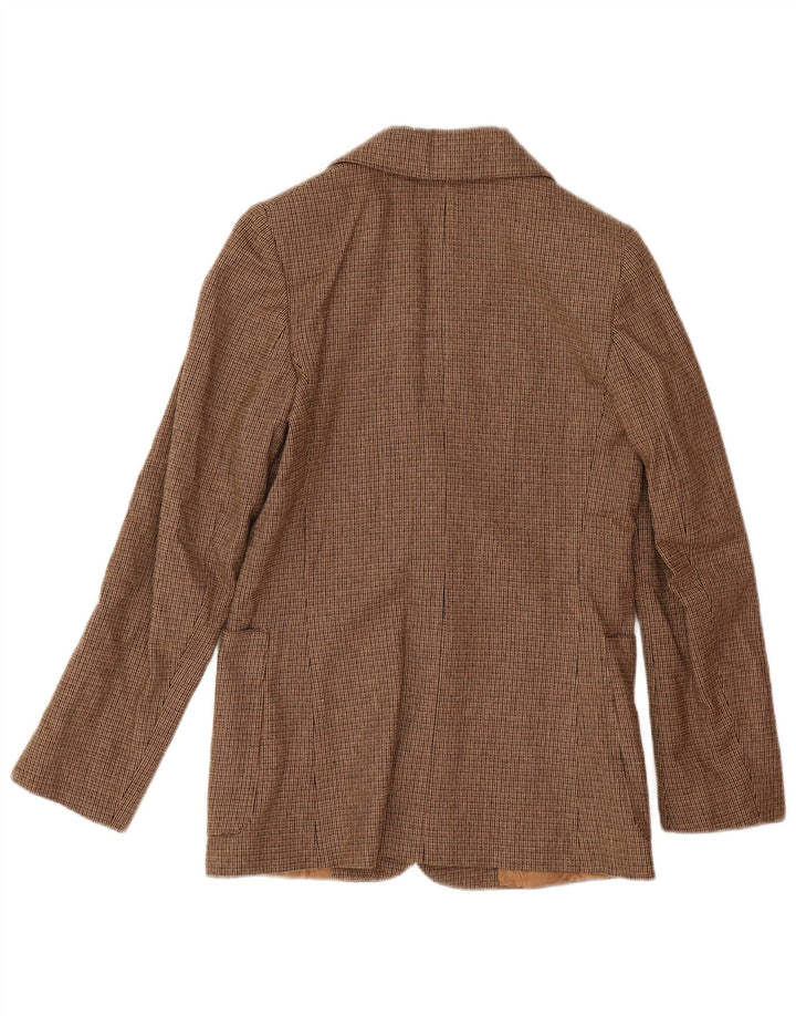 Vintage dame 2-knaps blazerjakke IT 42 Medium Brown Houndstooth
