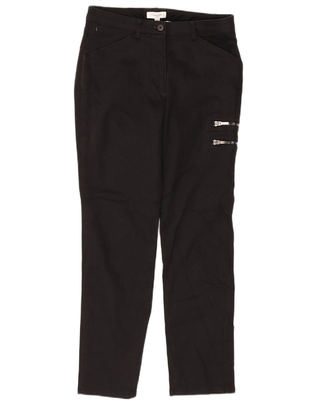 CALVIN KLEIN Dame Slim Cargo Bukser US 9 Medium W28 L26 Sort Bomuld