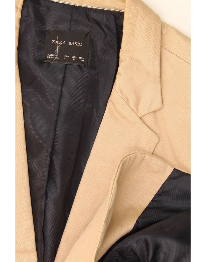 Zara Dame 1 Knap Blazer Jacket UK 16 Large Beige