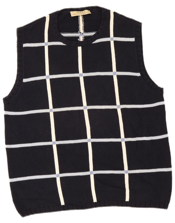 Massino Rebecchi Mens Alpha Vest Tank Top IT 50 Medium Navy Blue Geometric