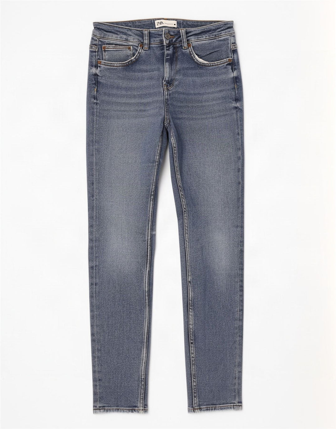 Zara Dame Slim Jeans EU 40 Medium W30 L28 Blå Bomuld