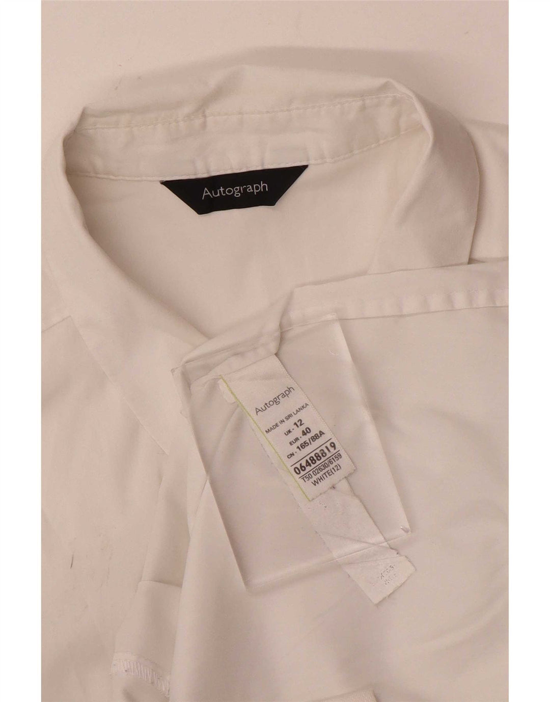Marks & Spencer Dame Autograph Skjorte UK 12 Medium White Bomuld