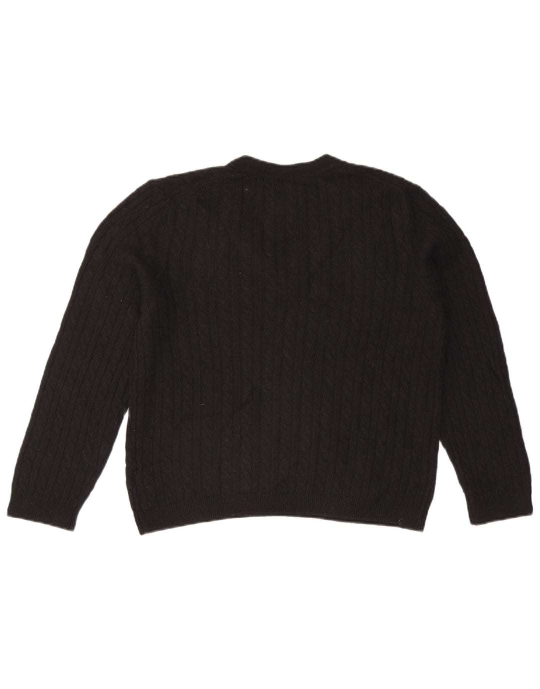 TOMMY HILFIGER Dame V-hals sweater UK 14 Medium Sort Nylon