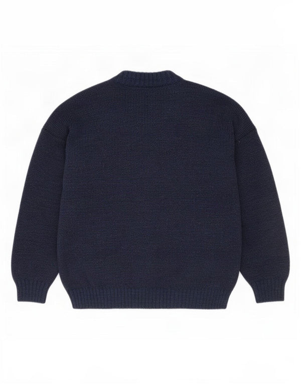 Ambrosius Heim Herre Cardigan Sweater IT 50 Medium Marineblå Geometrisk