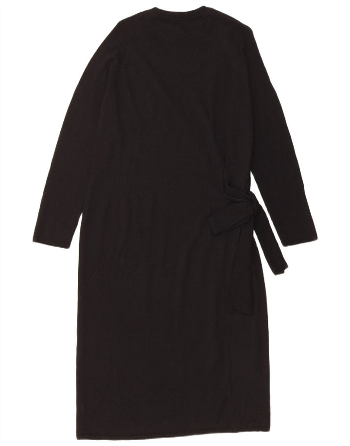 Marks & Spencer Dame Jumper Dress UK 12 Medium Black Merino Wool