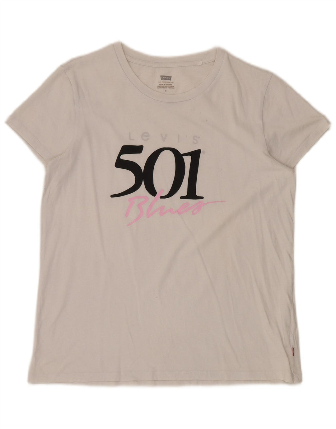 LEVI'S Grafisk T-shirt top til kvinder UK 14 Medium White