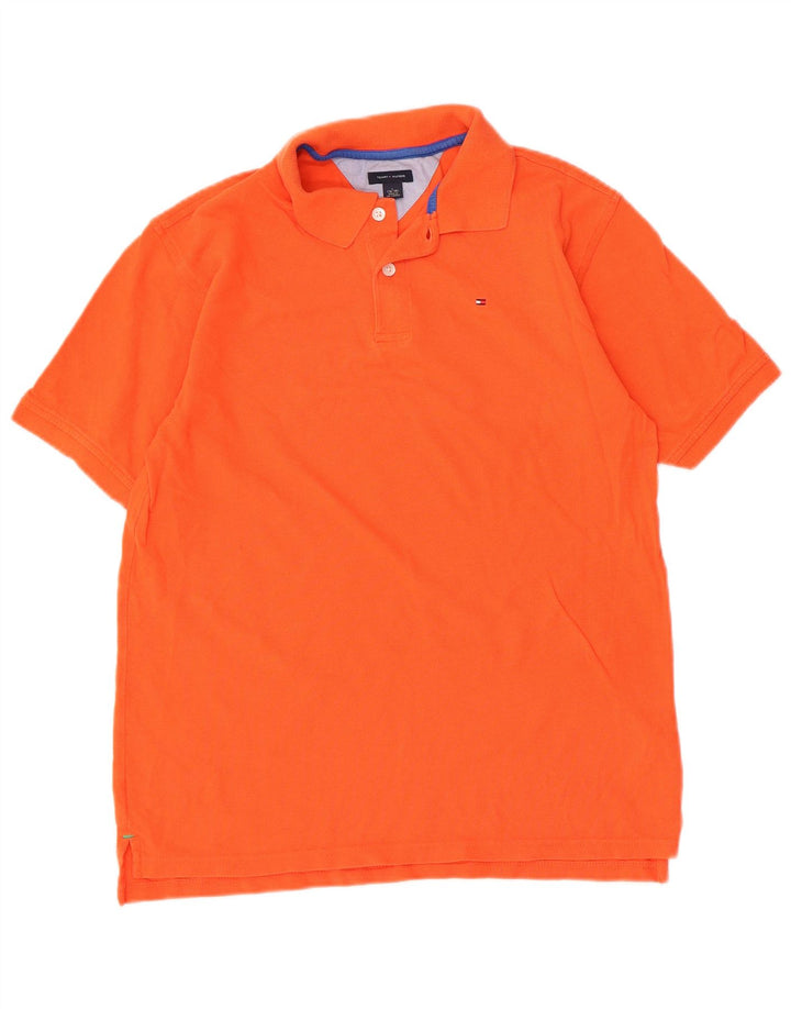 Tommy Hilfiger Boys Polo Shirt 15-16 År Stor Orange Bomuld