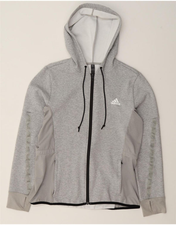 Adidas Dame Hættetrøje Sweater UK 16/18 Stor Grå Bomuld