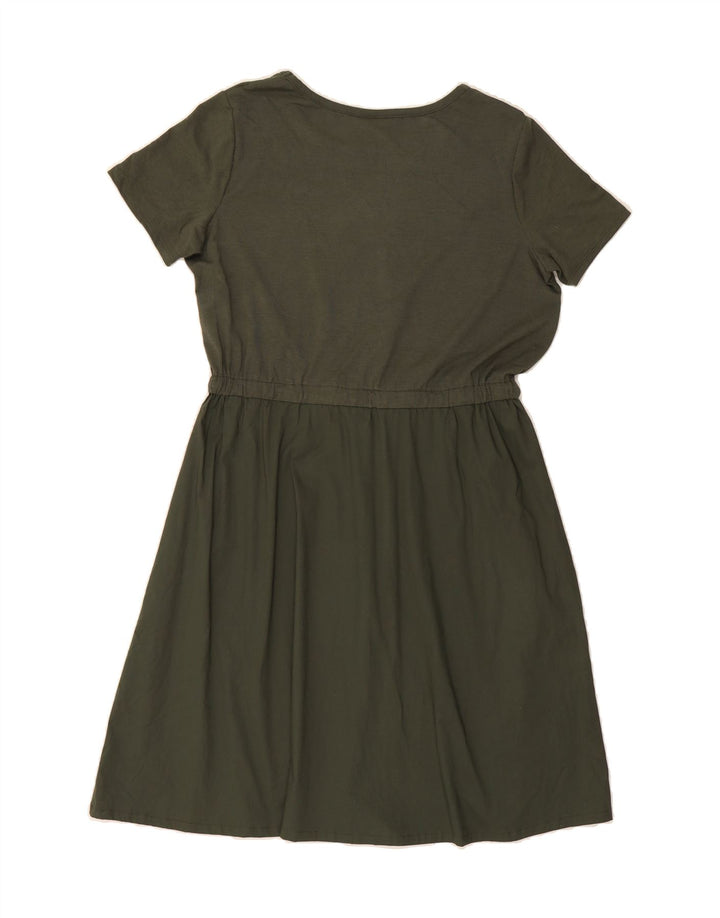 MOSSIMO Womens A-Line Dress UK 16 Large Khaki Polyester Vintage Mossimo and Second-Hand Mossimo from Messina Hembry 