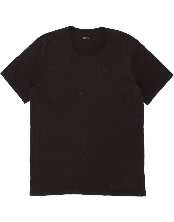 HUGO BOSS Herre T-Shirt Top XL Sort Bomuld