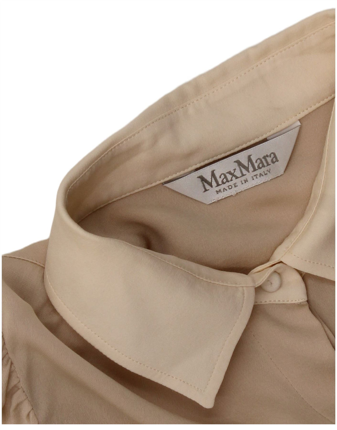 Max Mara skjortebluse til kvinder UK 10 Small Beige Colourblock