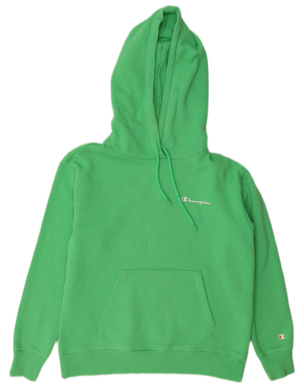 Champion Dame Oversized Hoodie Jumper UK 10 Small Green Bomuld