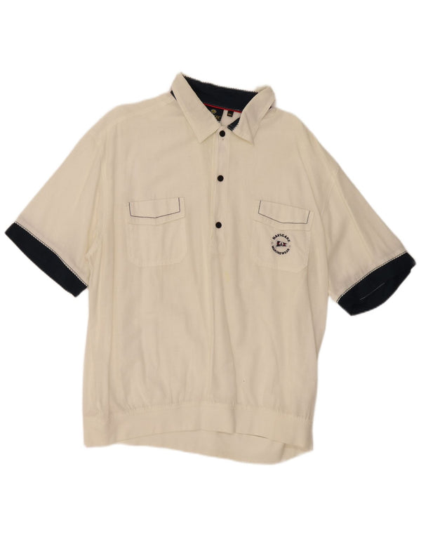Navigare Kortærmet Herre Pullover Shirt 3XL Hvid Colourblock Bomuld