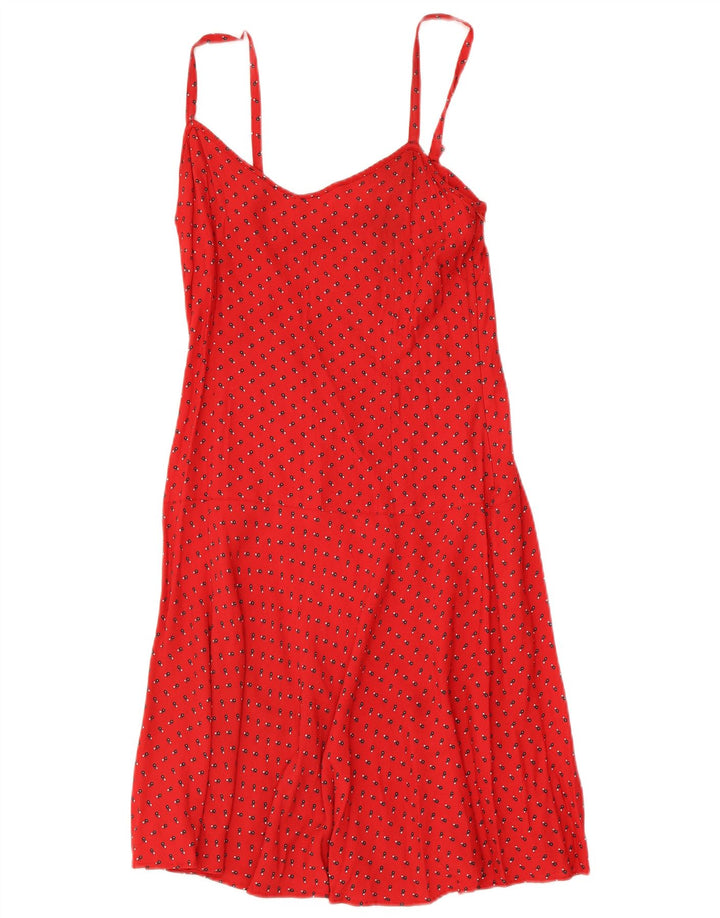 Marella Dame Slip Dress UK 12 Medium Red Floral Viscose