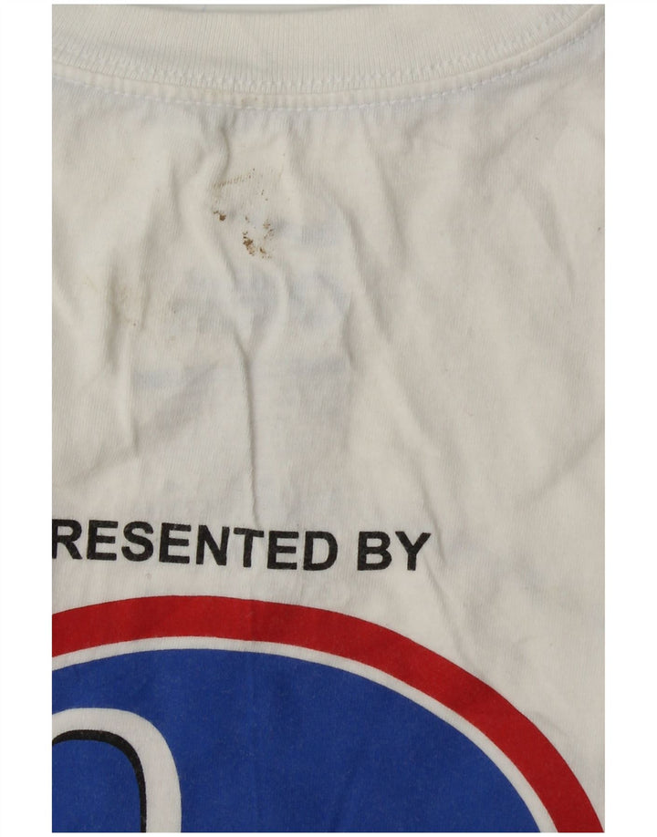 NIKE grafisk T-shirt top til kvinder UK 14 Medium hvid bomuld