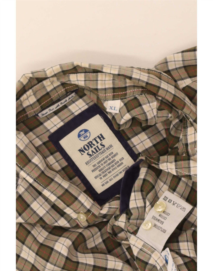 North Sails Herreskjorte XL Khaki Plaid Bomuld