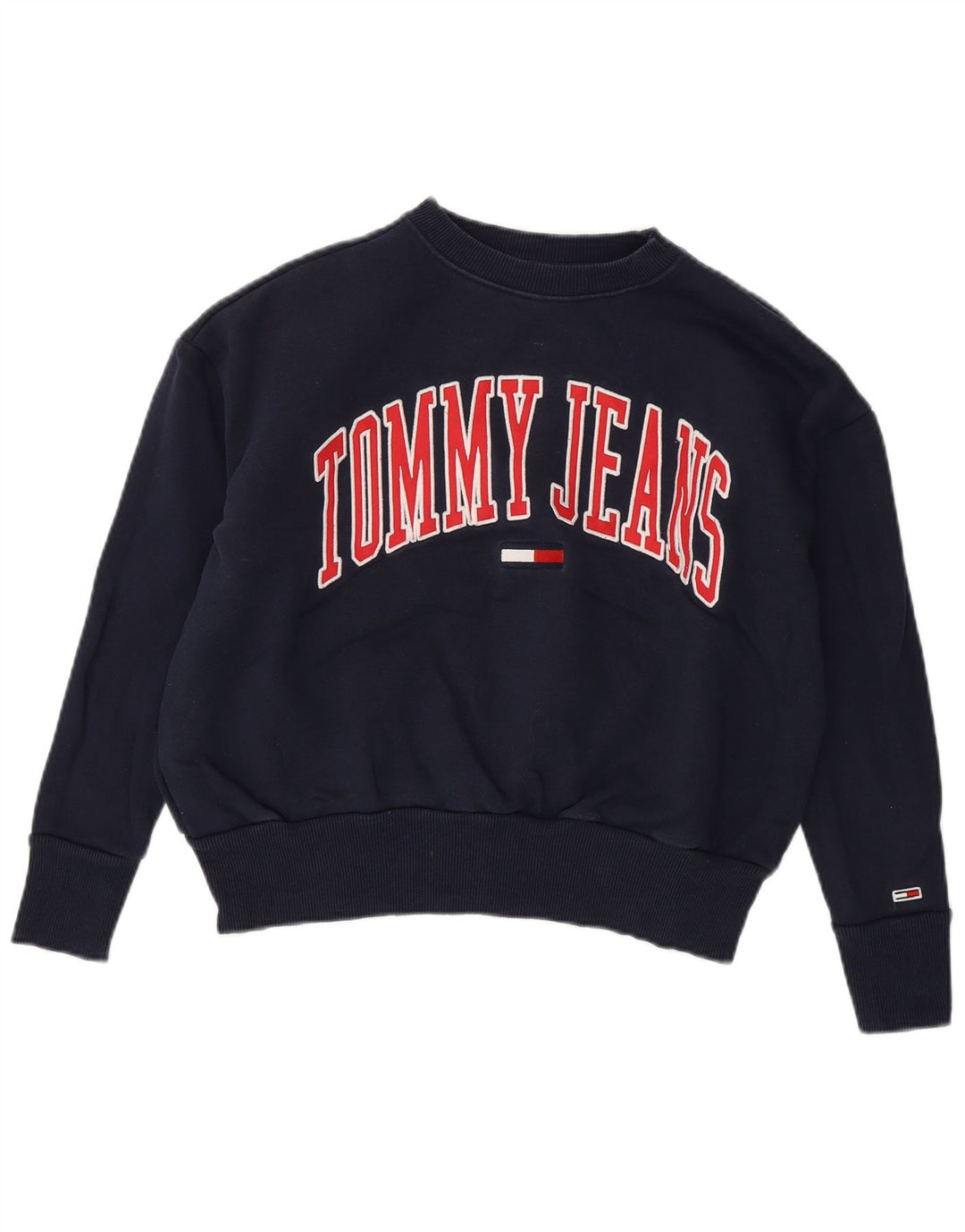 Tommy Hilfiger Dame Oversized Sweatshirt Jumper UK 10 Small Navy Blue