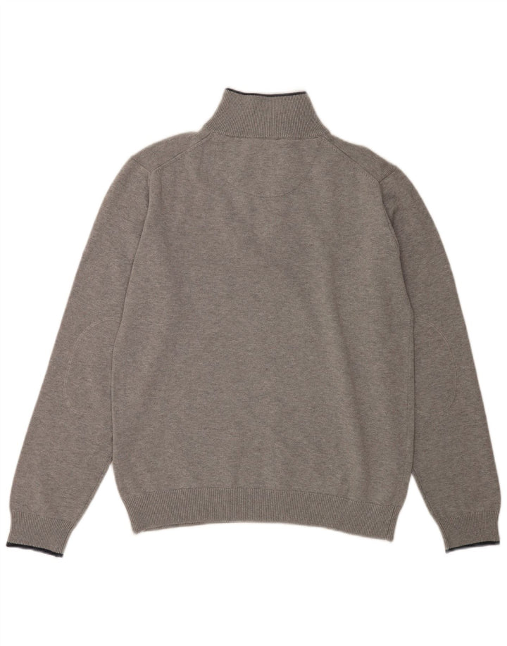 Gant Herre Zip Neck Jumper Sweater Stor Grå Bomuld