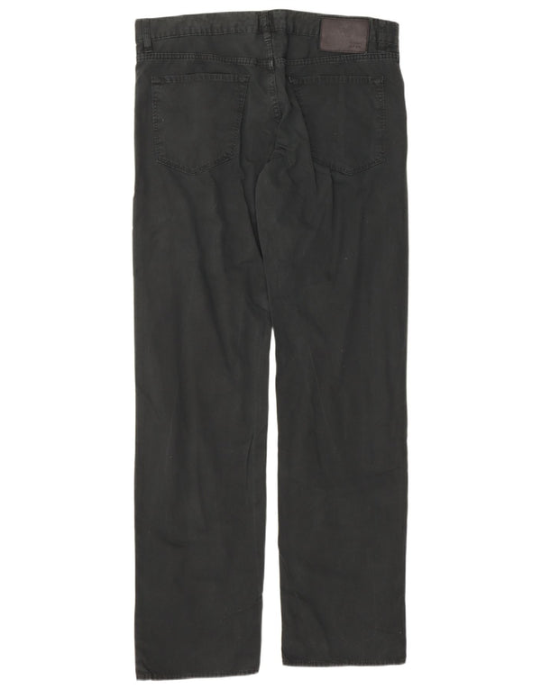Hugo Boss Straight Casual bukser til mænd W36 L34 Sort bomuld