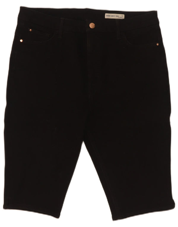 Marks & Spencer Kvinder Bermuda Casual Shorts UK 16 Large W34 Black Bomuld