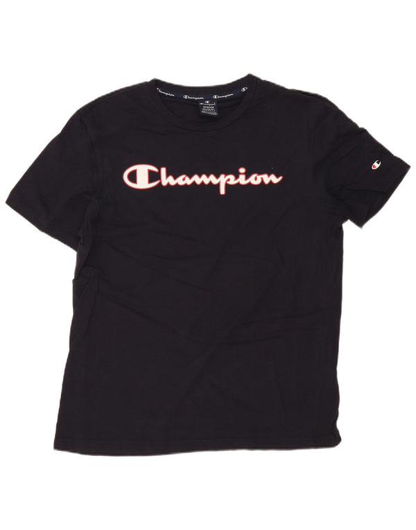 CHAMPION Herre grafisk T-shirt Top Medium Navyblå Bomuld