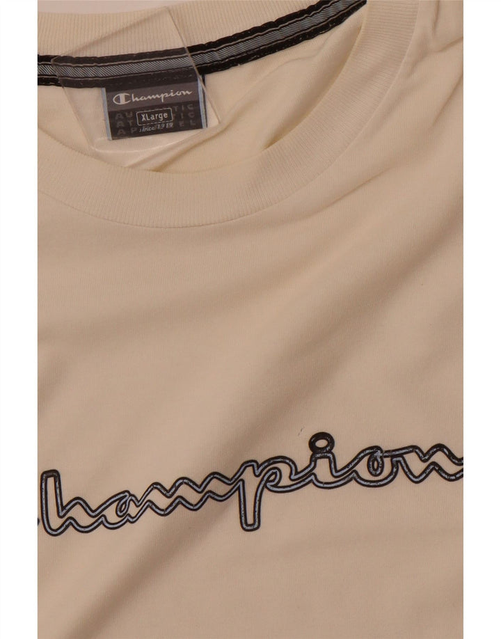 CHAMPION Herre Grafisk T-Shirt Top XL Hvid