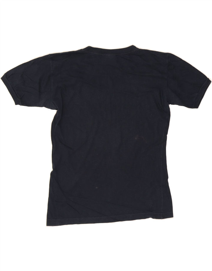 TRUSSARDI Mens Graphic T-Shirt Top Medium Navy Blue Cotton Vintage Trussardi and Second-Hand Trussardi from Messina Hembry 