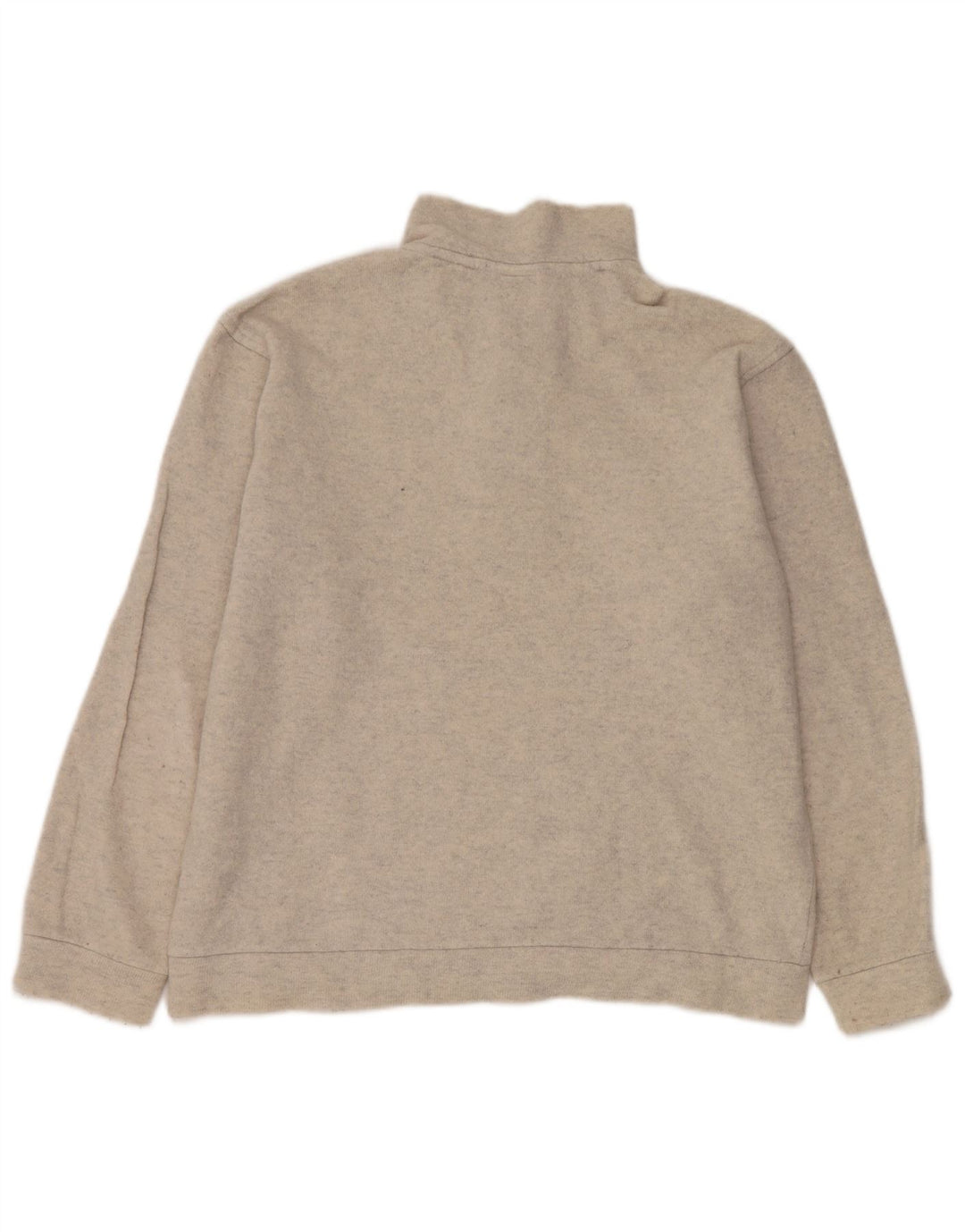 Lacoste Herre Button Neck Jumper Sweater Størrelse 5 Large Beige Flecked Wool