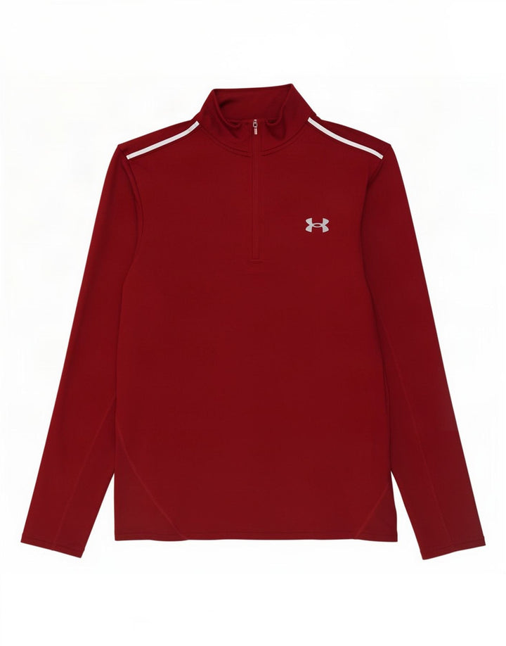 Under Armour Herre Zip Neck Pullover Træningsdragt Top Medium Burgundy