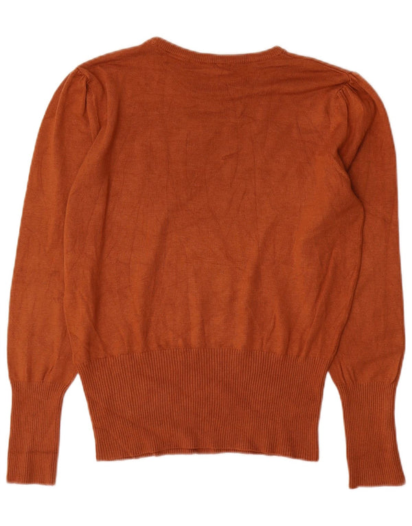 Marks & Spencer Dame Boat Neck Jumper Sweater UK 12 Medium Brown