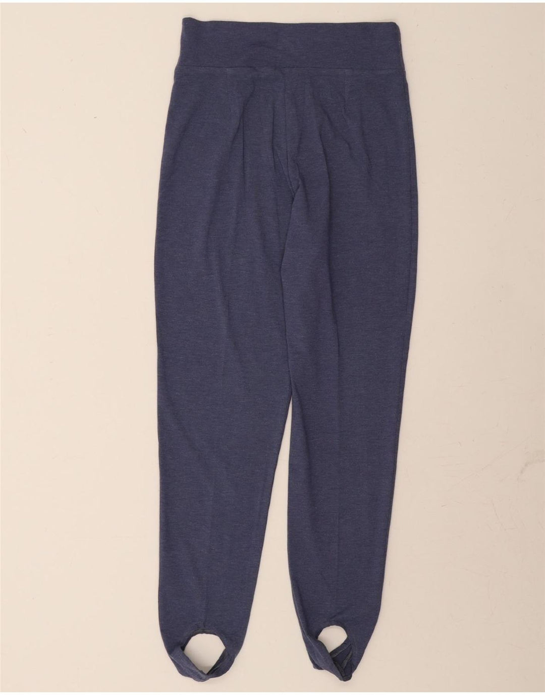 VINTAGE Womens Stirrup Leggings UK 10 Small Blue Polyester Vintage Vintage and Second-Hand Vintage from Messina Hembry 