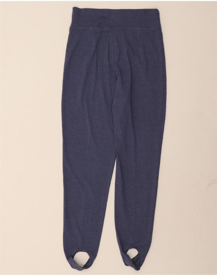 VINTAGE Womens Stirrup Leggings UK 10 Small Blue Polyester Vintage Vintage and Second-Hand Vintage from Messina Hembry 