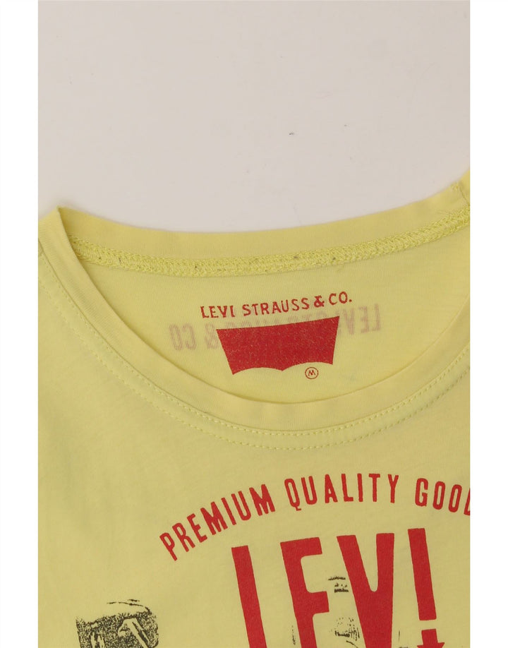 LEVI'S Mens Graphic T-Shirt Top Medium Yellow Vintage Levi's and Second-Hand Levi's from Messina Hembry 