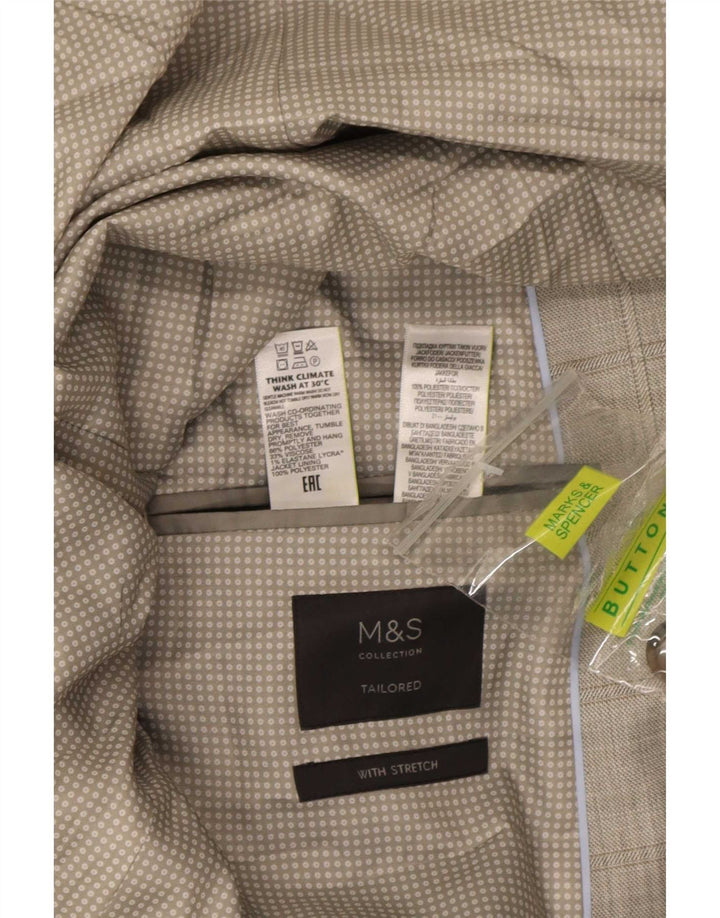 Marks & Spencer Herre skræddersyet 2-knaps blazerjakke UK 42 Stor grå ternet