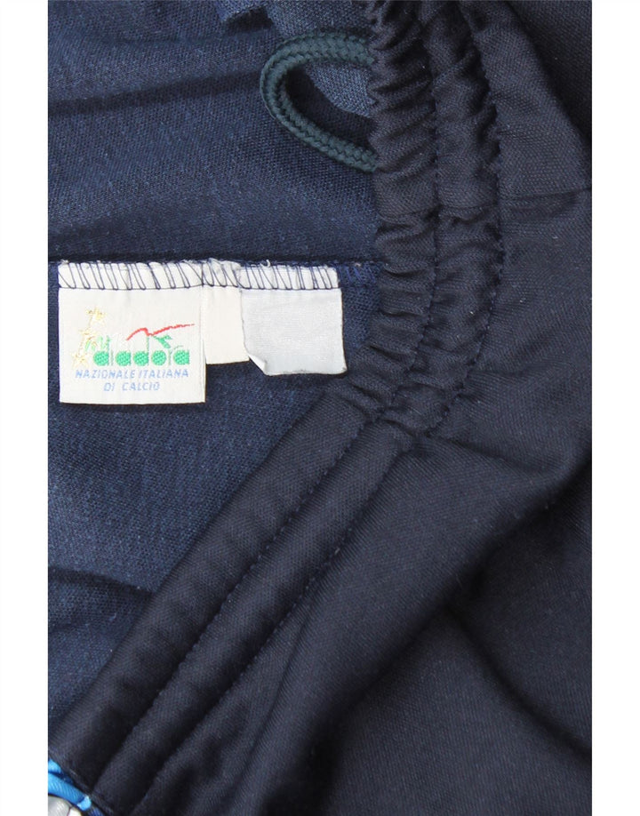 DIADORA Mens Tracksuit Trousers Medium Navy Blue Geometric