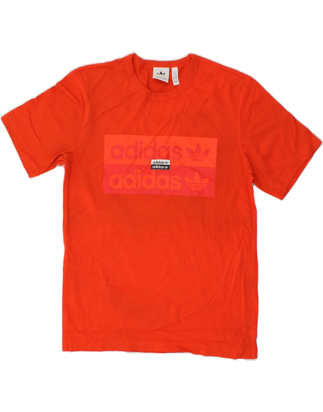 ADIDAS Mens Graphic T-Shirt Top Small Orange Cotton Vintage Adidas and Second-Hand Adidas from Messina Hembry 