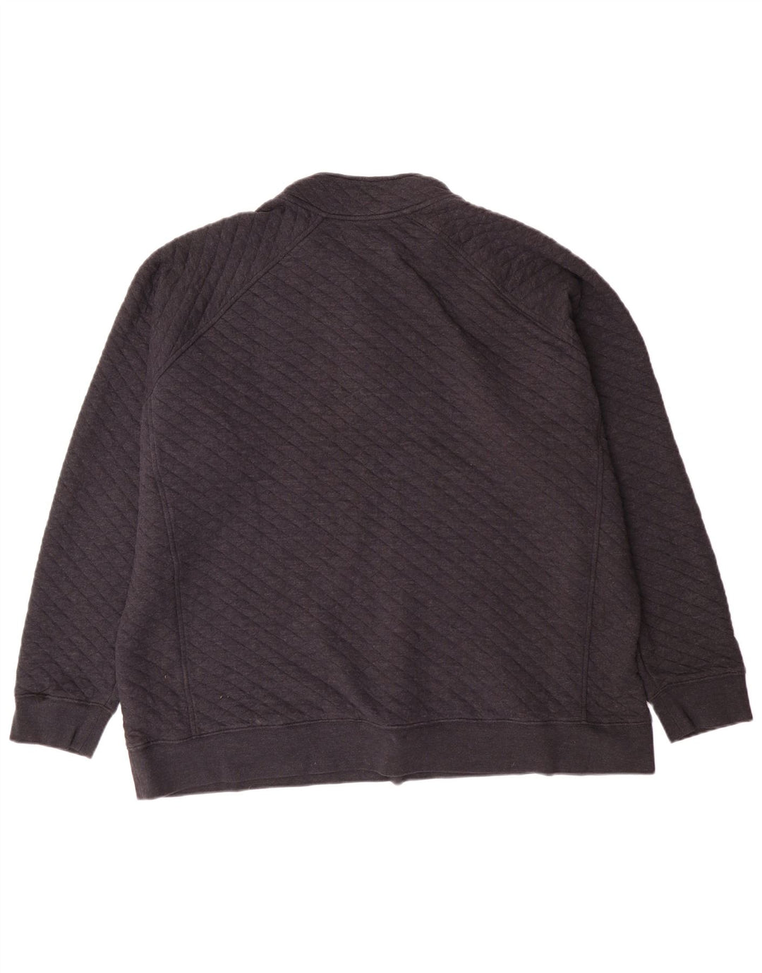 Eddie Bauer Herre Button Neck Sweatshirt Jumper 2XL Grå Geometrisk Bomuld