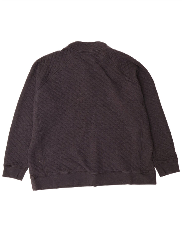 Eddie Bauer Herre Button Neck Sweatshirt Jumper 2XL Grå Geometrisk Bomuld
