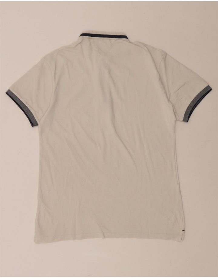 ZARA Mens Henley T-Shirt Top Medium White