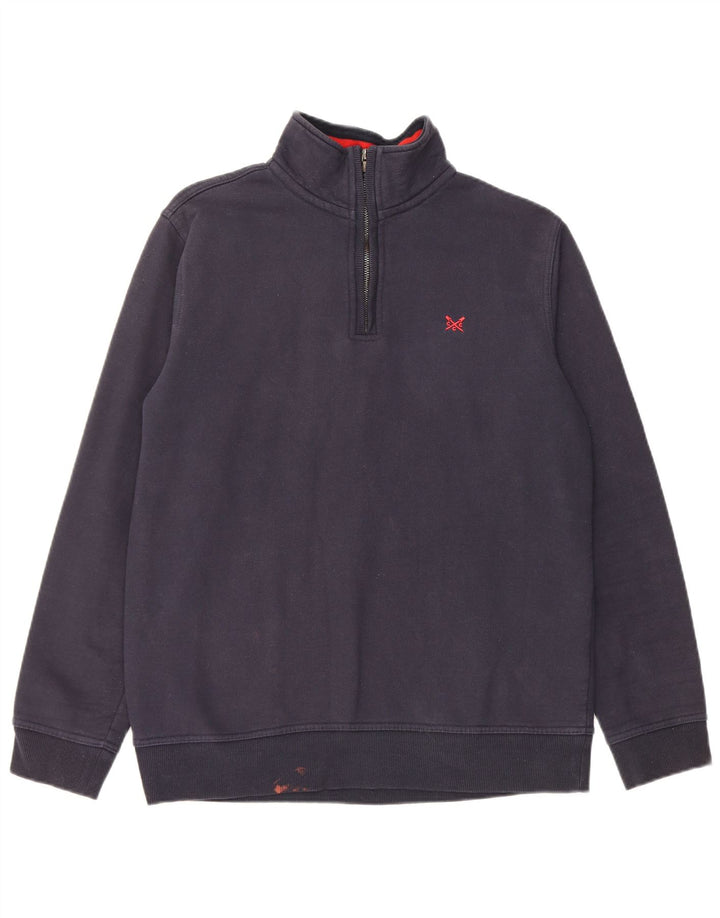 Besætningstøj Herre Zip Neck Sweatshirt Jumper Medium Navyblå Bomuld