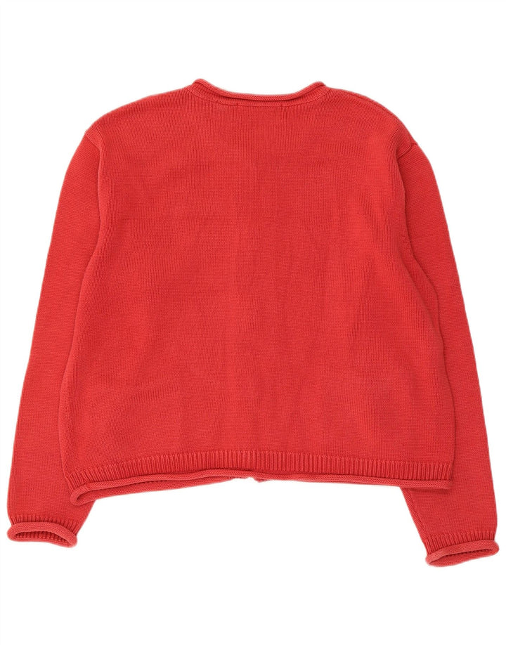 Orvis Dame Cardigan Sweater UK 18 XL Rød Bomuld