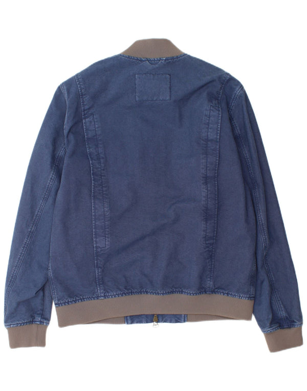 Jeckerson Mens Denim Jacket UK 40 Large Navy Blue Cotton